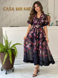 VESTIDO NEGRO FLOREADO