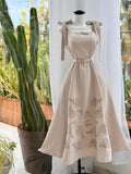 VESTIDO BEIGE LISO