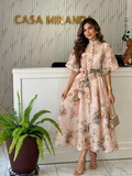 VESTIDO CREMA CON BRILLITOS