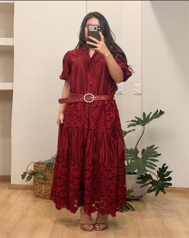 VESTIDO ROJO VINO