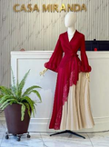 VESTIDO ROJO CON CREMA