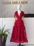VESTIDO ROJO DE ENCAJE