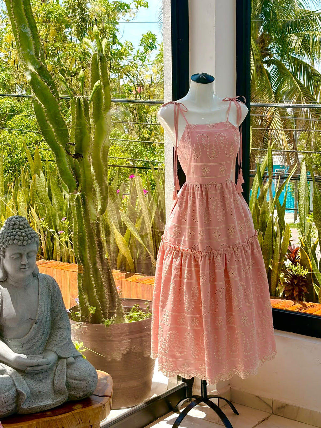 VESTIDO ROSA LISO